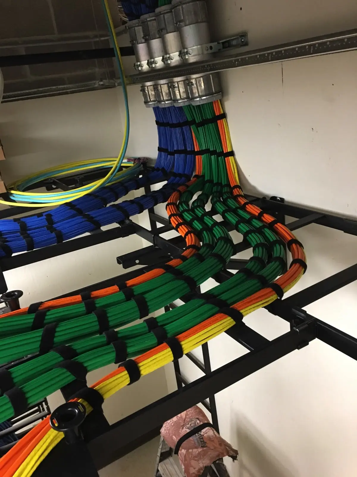 Telecom wiring in ceiling